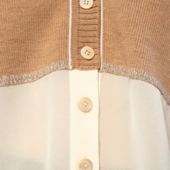 CHLOE Silk-Georgette And Knitted Wool Cardigan - NEW!🆕🆕🆕 - Picture 6 of 14